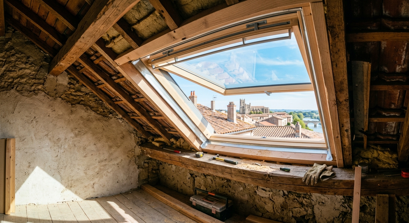Pose de Velux &agrave; B&eacute;ziers par JF Couverture